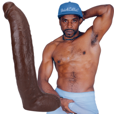 Brickzilla - Realistische ULTRASKYN Dildo - 13 / 33 cm - Chocolade