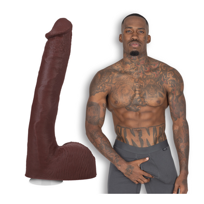 Druk - Realistische ULTRASKYN Dildo - 10 / 25 cm - Chocolade