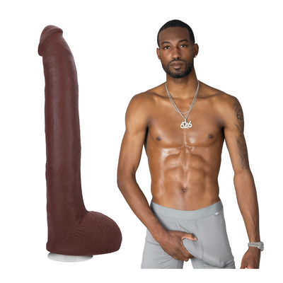 Hollywood Cash - Realistische ULTRASKYN Dildo - 11 / 29 cm - Chocolade