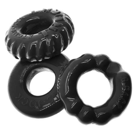 Bonemaker - 3-pack Boner Cockring Kit - Zwart