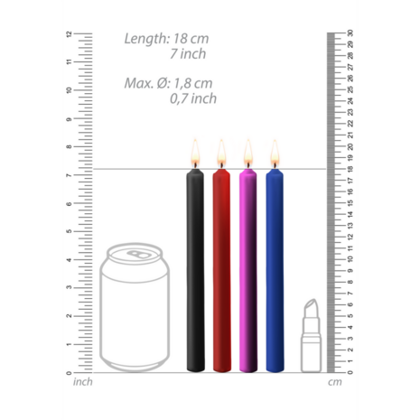 Teasing Wax Kaarsen - 4 Stuks - Groot - Multicolor