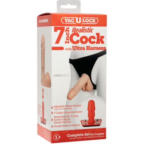 Realistische Dildo met Ultra Harnas - 7 / 18 cm - Vanille