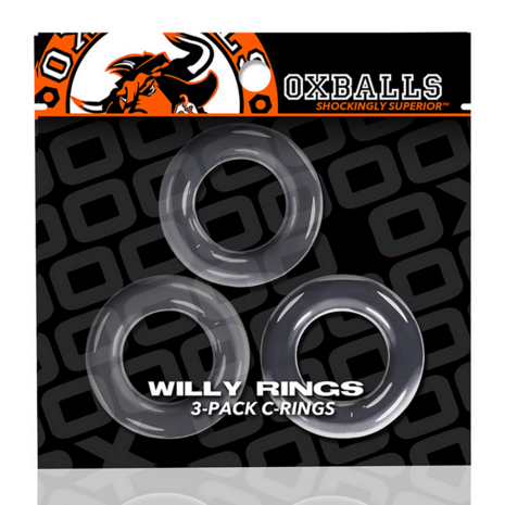 Willy Rings - 3-pack Stretchy Cockrings - Clear