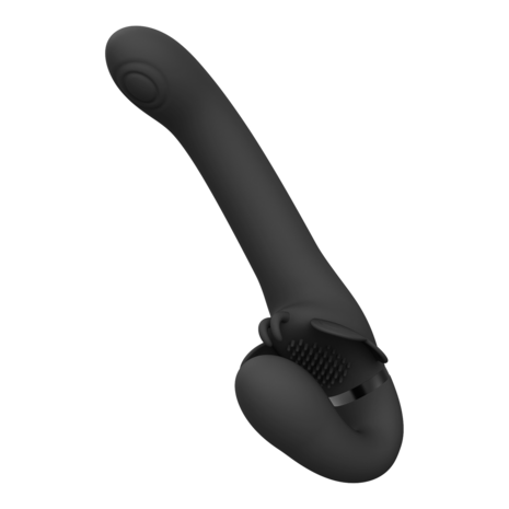 Satu - Pulse-Wave and Vibrating Strapless Strapon - Black