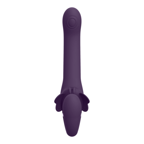 Satu - Pulse-Wave and Vibrating Strapless Strapon - Purple