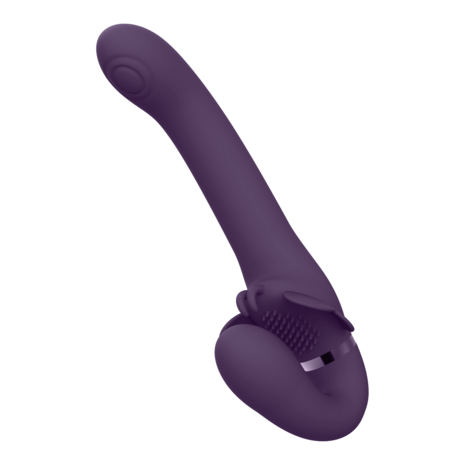 Satu - Pulse-Wave and Vibrating Strapless Strapon - Purple