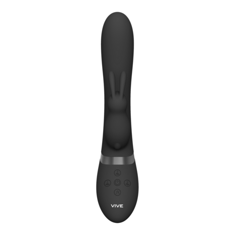 Taka - Inflatable and Vibrating Rabbit Vibrator - Black