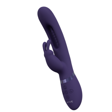 Mika - Triple Motor - Vibrerende Rabbit met Innovatieve G-Spot Flapper Stimulator - Paars