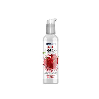 4 In 1 Glijmiddel met Poppin Wild Cherry Smaak - 4 fl oz / 118 ml