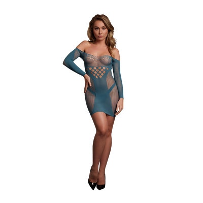 Langsleeve Net Mini Dress - One Size