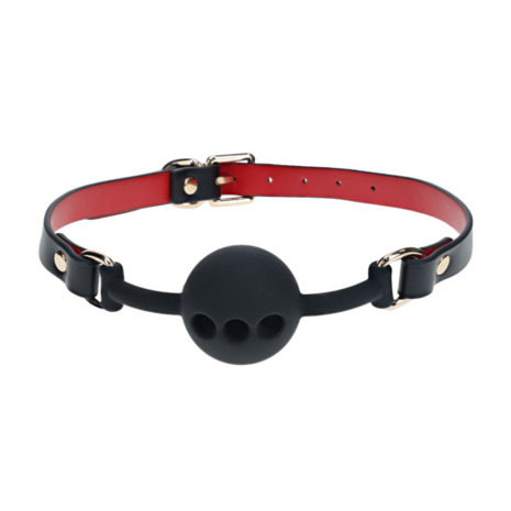 Milan Collectie - Siliconen Ball Gag - Zwart/Rood