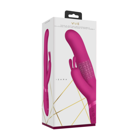 Izara - Draaiende Parels Konijnen Vibrator - Roze