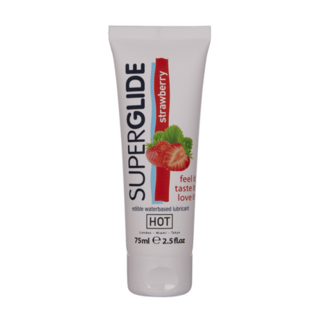 Superglide - Eetbaar Waterbasis Glijmiddel - Aardbei - 3 fl oz / 75 ml