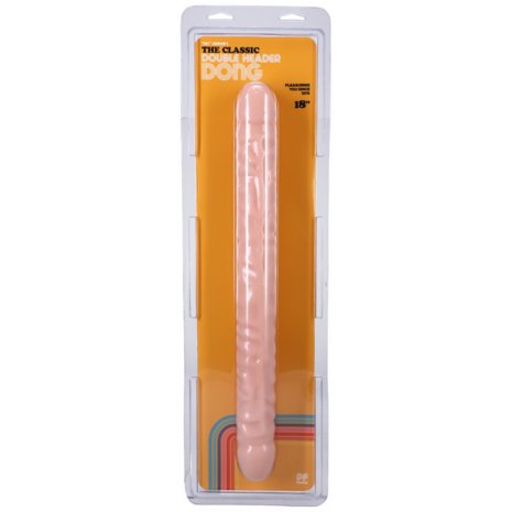 Geaderde Dubbele Kop - Dildo met Dubbele Einden - 18 / 45 cm