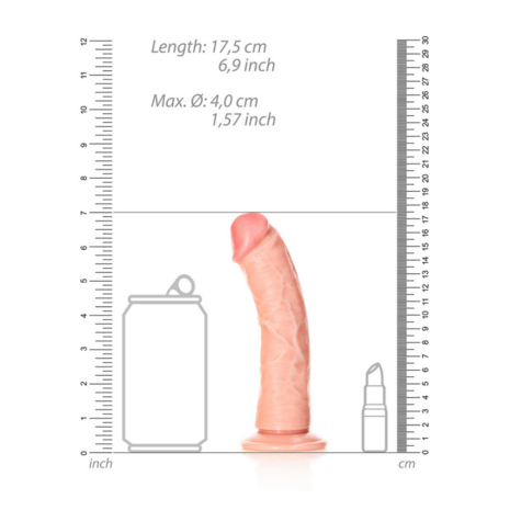 Gebogen Realistische Dildo met Zuigcup - 6 / 15,5 cm