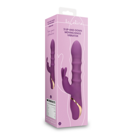 3 Op-en-Neer Bewegende Ringen Vibrator - Orchidee Paars