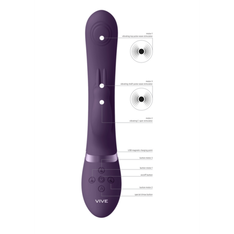 May - Dual Pulse-Wave  Vibrating C-spot  G-Spot Rabbit - Paars