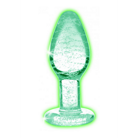 Glow-In-The-Dark - Glazen Buttplug - Klein