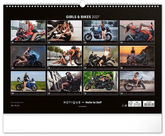 Sexy Wandkalender Girls and Bikes 2027