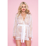 Plus Size Kanten Kimono - Wit Plus Size Kanten Kimono - Wit