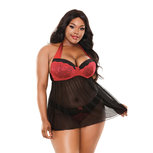 Sophia Halternek Babydoll - Zwart/Rood Sophia Halternek Babydoll - Zwart/Rood