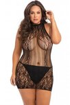 Netstof Jurkje Reckless Plus Size - Zwart Netstof Jurkje Reckless Plus Size - Zwart