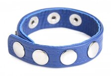 Cock Gear Verstelbare Leren Cockring Met Studs - Blauw Cock Gear Verstelbare Leren Cockring Met Studs - Blauw