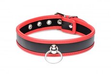 Opvallende Collar Met O-ring - Zwart/Rood Opvallende Collar Met O-ring - Zwart/Rood