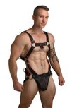 Heathen Kunstleren Harnas S/M - Zwart/Rood Heathen Kunstleren Harnas S/M - Zwart/Rood